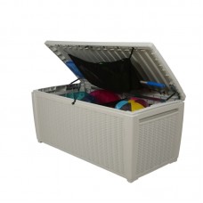 KETER. Lada depozitare piscina alb Rattan, 500 L..